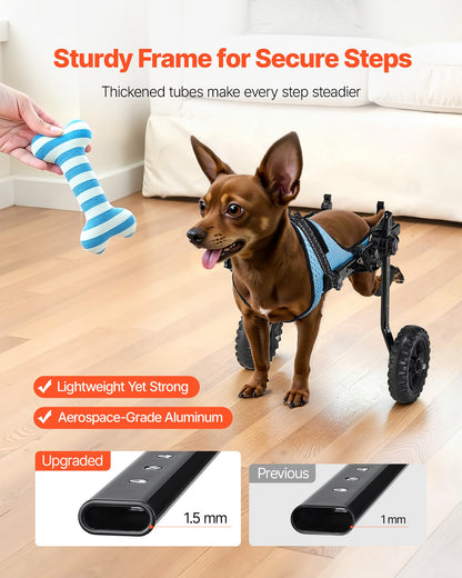 VEVOR Dog Wheelchair for Back Legs, Adjustable 2 Wheels Pet Wheelchair, Lightweight  Dog Cart with Shock-Absorbing Wheels, Mobility Support Wheel Chair for Disabled Injured Dogs up to 22lbs , X-Small - CWLYLLSTXHXSMLDHY001V0 - view 5