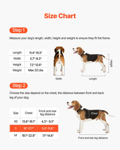 VEVOR Dog Wheelchair for Back Legs, Adjustable 2 Wheels Pet Wheelchair, Lightweight  Dog Cart with Shock-Absorbing Wheels, Mobility Support Wheel Chair for Disabled Injured Dogs up to 22lbs, Small - CWLYLLSXHSLLCWMCK001V0 - view 4