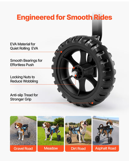 VEVOR Dog Wheelchair for Back Legs, Adjustable 2 Wheels Pet Wheelchair, Lightweight  Dog Cart with Shock-Absorbing Wheels, Mobility Support Wheel Chair for Disabled Injured Dogs up to 22lbs, Small - CWLYLLSXHSLLCWMCK001V0 - view 7