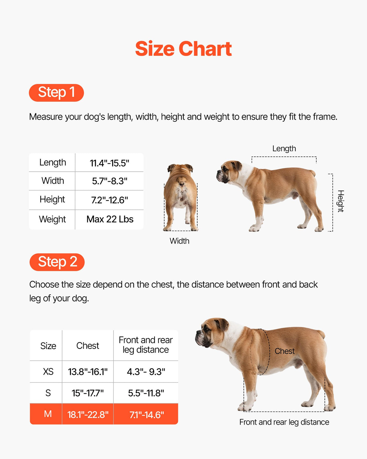 VEVOR Dog Wheelchair for Back Legs, Adjustable 2 Wheels Pet Wheelchair, Lightweight  Dog Cart with Shock-Absorbing Wheels, Mobility Support Wheel Chair for Disabled Injured Dogs up to 22lbs, Medium - CWLYLLSZHMLLG0BX1001V0 - view 4