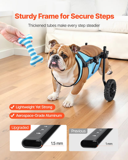VEVOR Dog Wheelchair for Back Legs, Adjustable 2 Wheels Pet Wheelchair, Lightweight  Dog Cart with Shock-Absorbing Wheels, Mobility Support Wheel Chair for Disabled Injured Dogs up to 22lbs, Medium - CWLYLLSZHMLLG0BX1001V0 - view 5