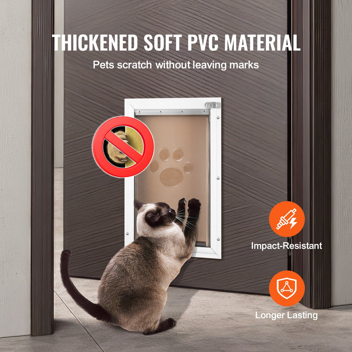 VEVOR Pet Door Replacement Flap, Compatible with VEVOR Flap Pet Doors, Measures 10.25" x 16.25" Longer Lasting, Weather-proof, Thickened PVC Dog Door Replacement Flap with Long Magnetic Strip (Large) - CWMTHFGLMPVCK7C3EV0 - view 4
