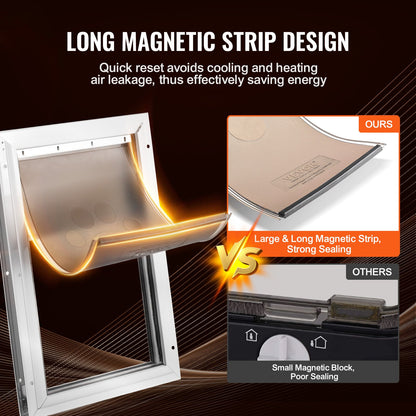 VEVOR Pet Door Replacement Flap, Compatible with VEVOR Flap Pet Doors, Measures 5.25" x 8.13" Longer Lasting, Weather-proof, Thickened PVC Dog Door Replacement Flap with Long Magnetic Strip (Small) - CWMTHFGSMPVCMWJQOV0 - view 5