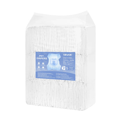 VEVOR Disposable Dog Diapers, Super Absorbent Female Dog Diapers, 360° Leak-Proof Female Doggy Pet Diaper with Wetness Indicator for Heat Period, Training, Incontinence - S, 144 Count (2 Packs of 72) - CWNBZNKMG1448BU4R001V0 - view 10