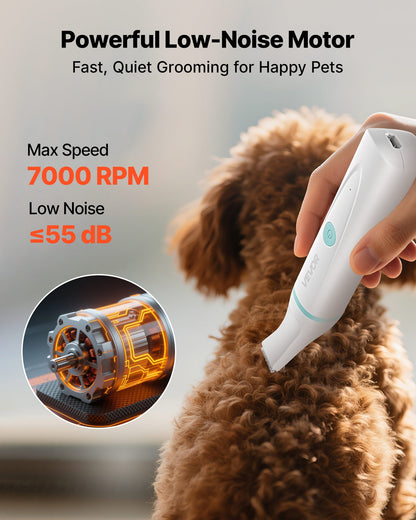 VEVOR Dog Clippers for Grooming, 4 in 1 Dog Grooming Kit, Low Noise, Rechargeable Pet Shaver with 6 Combs & 4 Detachable Blades, Waterproof Cordless Pet Hair Trimmers Nail Grinder Set for Dogs Cats - CWSHYTMQ4GDTOGXZ1001V9 - view 5