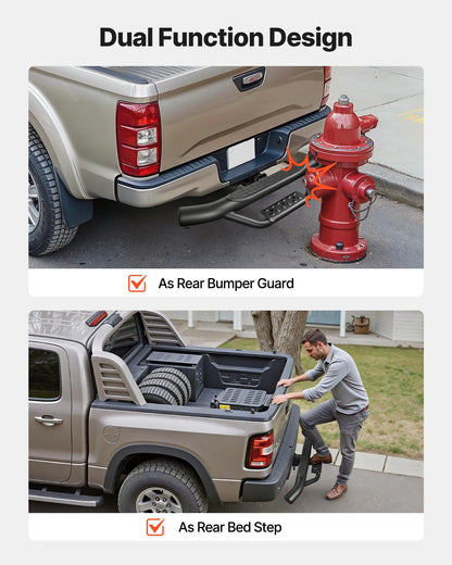 VEVOR Hitch Step for 2 Inch Receiver, Universal Rear Bumper Guard Protector with 350 LBS Load Capacity, Strong Mild Steel Construction with Pin Kit and Stabilizer, Fit for Truck, SUV, Pickup, Trailer - CWTBGSCYGZK2YJ3ON001V0 - view 4