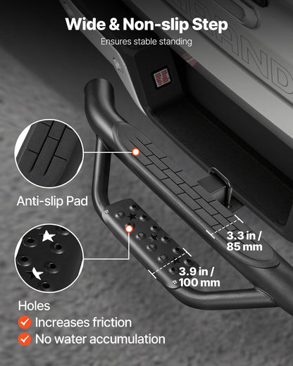 VEVOR Hitch Step for 2 Inch Receiver, Universal Rear Bumper Guard Protector with 350 LBS Load Capacity, Strong Mild Steel Construction with Pin Kit and Stabilizer, Fit for Truck, SUV, Pickup, Trailer - CWTBGSCYGZK2YJ3ON001V0 - view 6