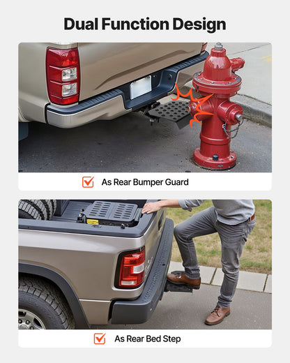 VEVOR Hitch Step for 2 Inch Receiver, Universal Rear Bumper Guard Protector with 350 LBS Load Capacity, Wide & Non-Slip Tow Hitch Step with Pin Kit and Stabilizer, Fit for Truck, SUV, Pickup, Trailer - CWTBGTXZK200UM0Q9001V0 - view 4