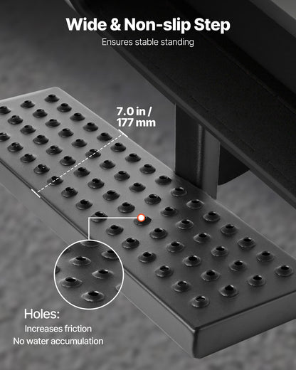 VEVOR Hitch Step for 2 Inch Receiver, Universal Rear Bumper Guard Protector with 350 LBS Load Capacity, Wide & Non-Slip Tow Hitch Step with Pin Kit and Stabilizer, Fit for Pickup, Trailer, Truck, SUV - CWTBGXGXZK20BGSLJ001V0 - view 6