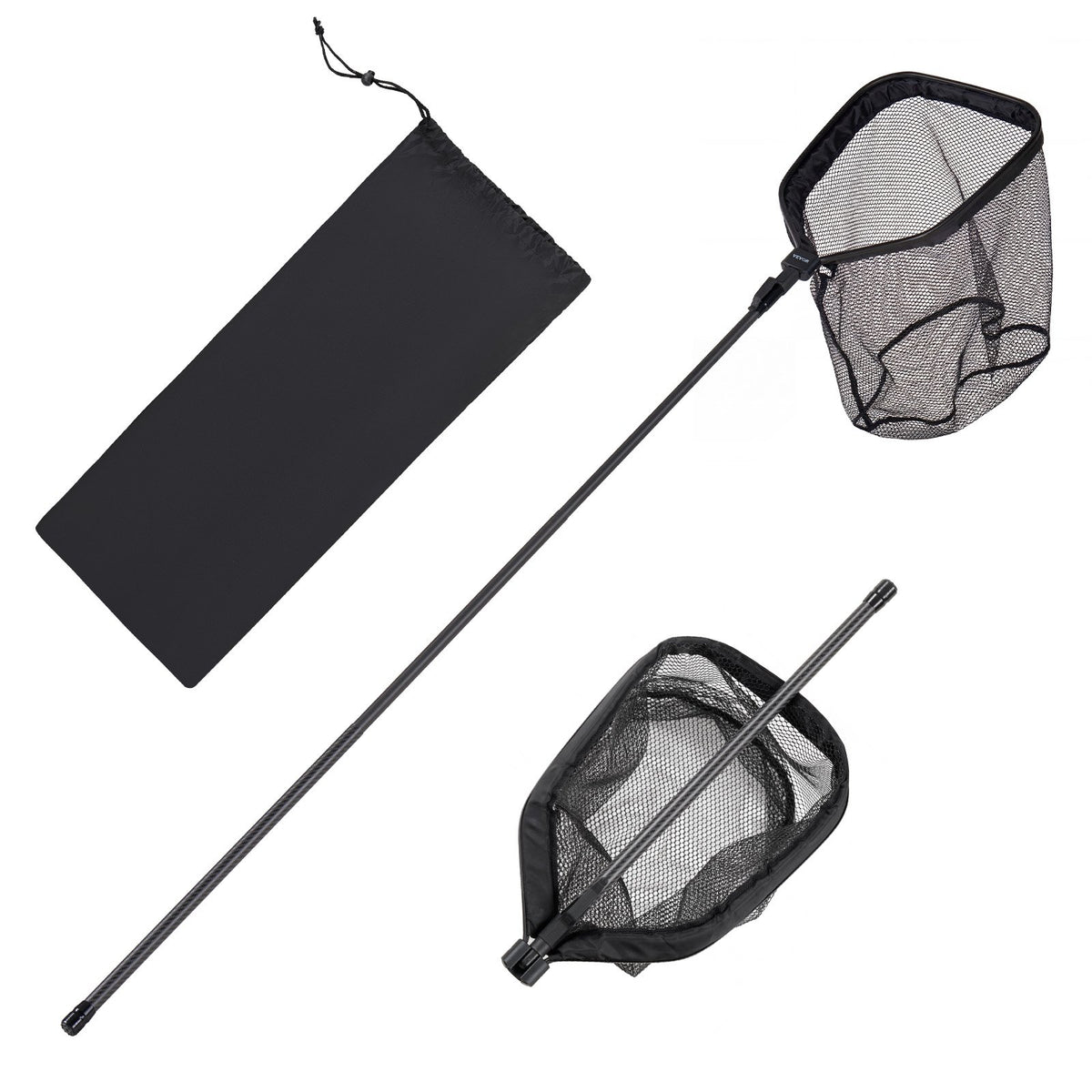 VEVOR Fishing Net, Foldable Landing Nets with Telescopic Handle, Portable Lightweight Carbon Fiber Long Fish Gear, Nylon Covered PVC, Durable and Fish-friendly, for Kayak Boat Bank Pond, Gifts for Men - CWTXWPEGJZG01YCWL001V0 - view 1