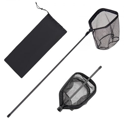 VEVOR Fishing Net, Foldable Landing Nets with Telescopic Handle, Portable Lightweight Carbon Fiber Long Fish Gear, Nylon Covered PVC, Durable and Fish-friendly, for Kayak Boat Bank Pond, Gifts for Men - CWTXWPEGJZG01YCWL001V0 - view 2