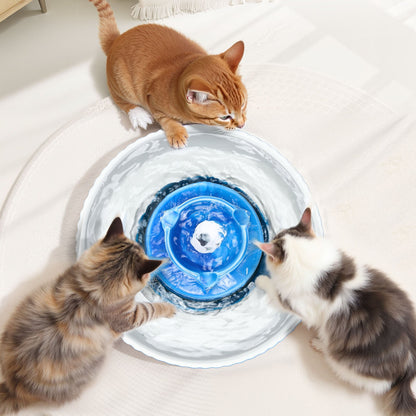 VEVOR Ceramic Cat Water Fountain, 2.1L/71oz Cupcake Pet Fountain, Porcelain Cat Water Dispenser with Ultra-Quiet Pump, 360° Drinking Area and Multi-Layer Filtration System, for Cats and Dogs (Blue) - CWYSJTCLS21L6CLU6002V1 - view 9