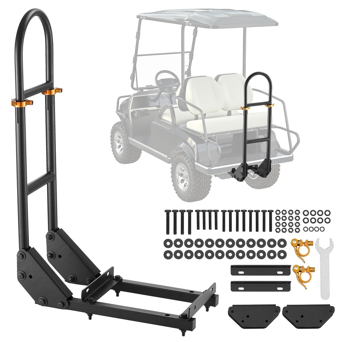 VEVOR Golf Cart Grab Bar, 17.7 x 9.3 x 35.6 Inch, Compatible with Most Golf Carts with Metal Footplates, No Modification Needed, 27.5 to 33.5 Inch Height Adjustable Carbon Steel Rear Seat Grab Bar - CWZGPJSJ2753VLCQW001V0 - view 1