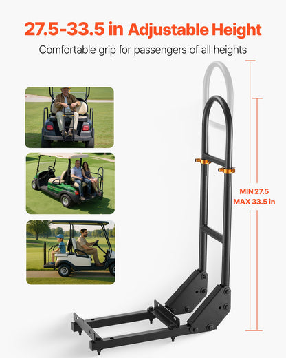 VEVOR Golf Cart Grab Bar, 17.7 x 9.3 x 35.6 Inch, Compatible with Most Golf Carts with Metal Footplates, No Modification Needed, 27.5 to 33.5 Inch Height Adjustable Carbon Steel Rear Seat Grab Bar - CWZGPJSJ2753VLCQW001V0 - view 4