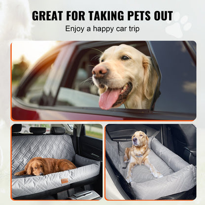 VEVOR Dog Car Seat, Waterproof Dog Booster Seat for Car, Pet Car Seat with Clip-On Safety Leash, PP Cotton Filling, Dog Car Bed for Medium & Large Dog up to 100 lbs, Gray - CWZGQCZYHSSF4IZF4V0 - view 7