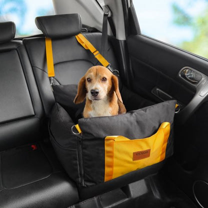 VEVOR Dog Car Seat, Waterproof Dog Booster Seat for Car with Side Handles and A Storage Pocket, Clip-On Safety Leash and PP Cotton Filling, Dog Car Bed for Small Dog up to 25lbs, Black - CWZGQCZYSFSQ7UB6XV0 - view 2