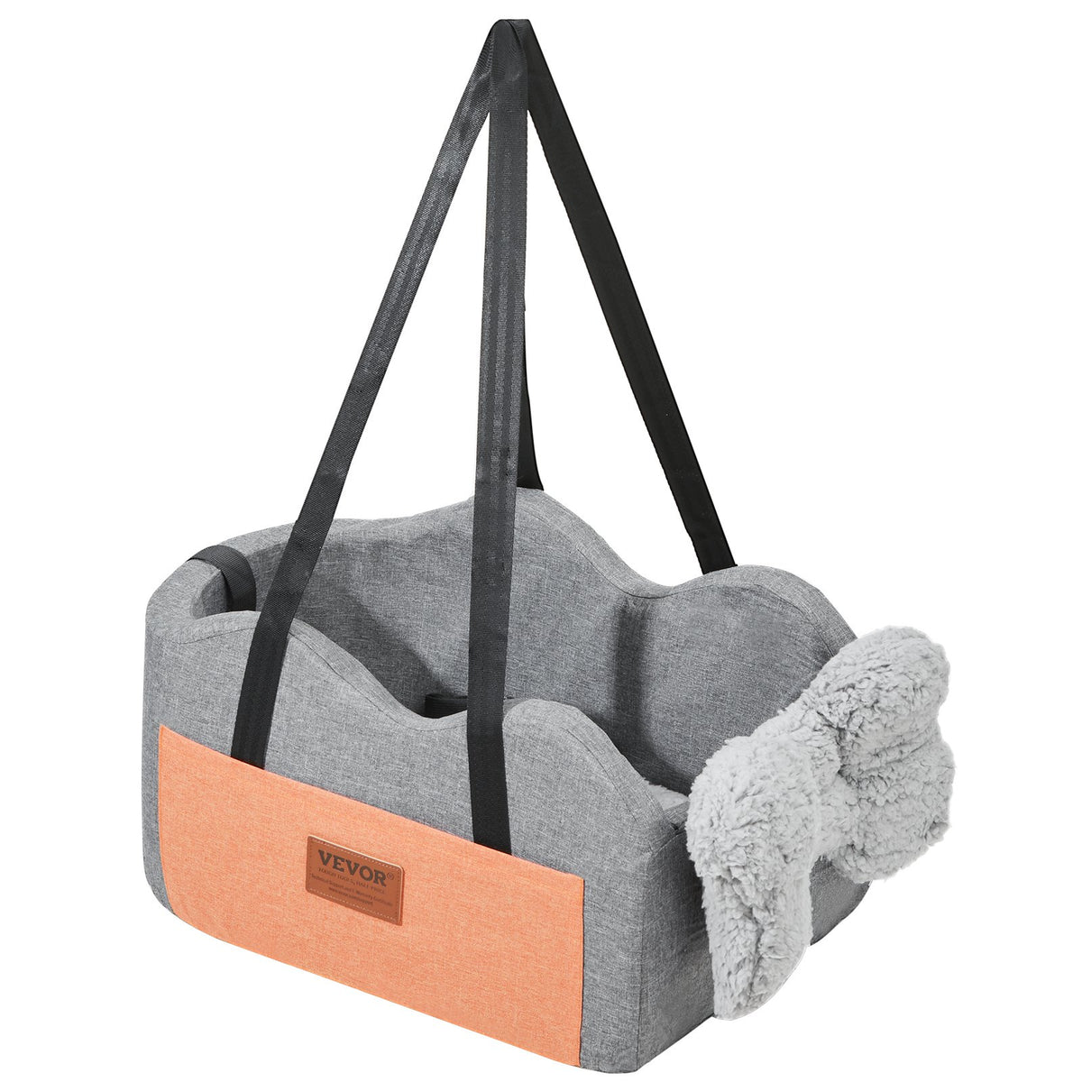 VEVOR Console Dog Car Seat, Center Console Dog Booster Seat for Small Dog, Pet Car Seat for Car Armrest with Clip-On Leash, Adjustable Straps, Supports up to 8lbs, Dark Gray - CWZGQCZYXSZKLZXT4V0 - view 10