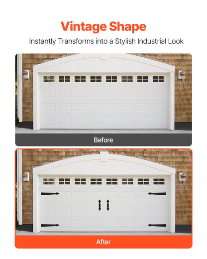 VEVOR Magnetic Garage Door Hardware Kit, Decorative Garage Door Hinges Handles, Black Carriage House Accents, No Installation Needed, 4 Hinges and 2 Handles for Barn Gate Curb Appeal - CXAZSLCZBSJLXE1LB001V0 - view 6