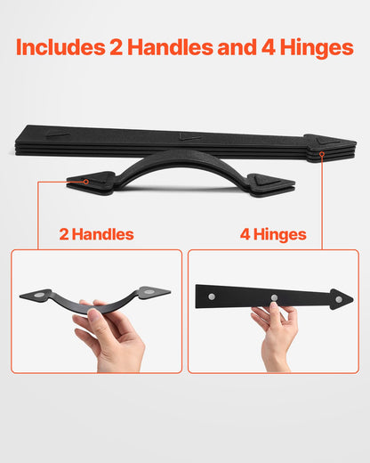 VEVOR Magnetic Garage Door Hardware Kit, Decorative Garage Door Hinges Handles, Black Carriage House Accents, No Installation Needed, 4 Hinges and 2 Handles for Barn Gate Curb Appeal - CXAZSLCZBSJLXE1LB001V0 - view 7