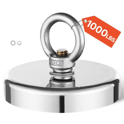VEVOR Fishing Magnet, 1000 LBS/454 Kg Pulling Force Super Strong Neodymium Fishing Magnet, Rare Earth Magnet with Handle Diameter 2.72 in/69 mm for Retrieving in River, Magnetic Fishing, Heavy Hanging - CXDYCTDPDM10HWZ0GV0 - view 2