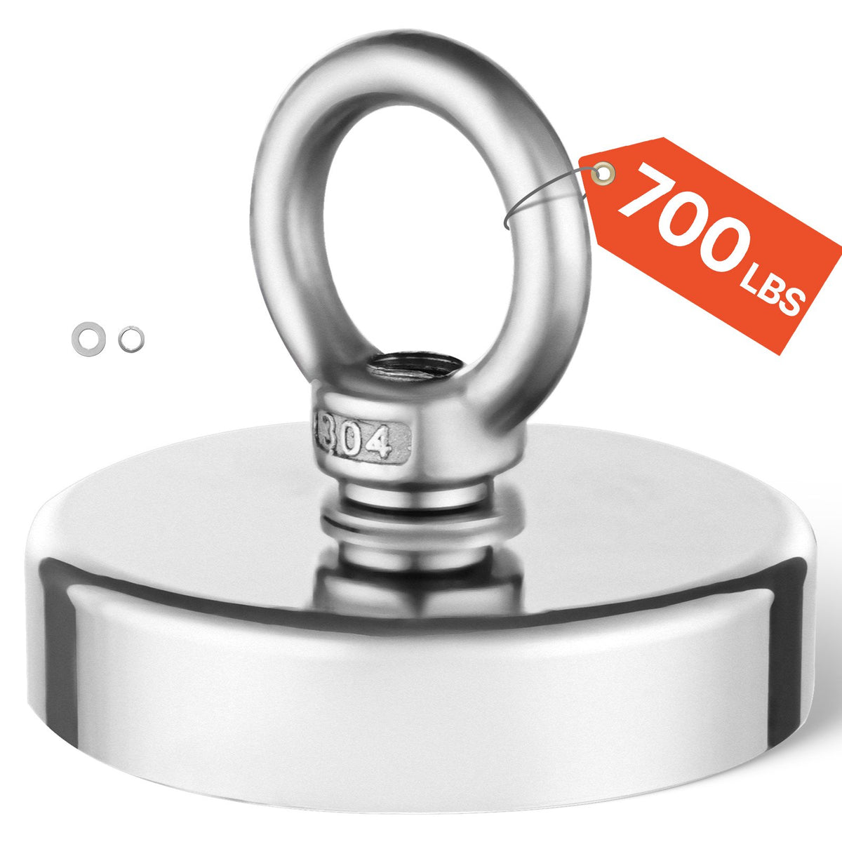 VEVOR Fishing Magnet, 700 LBS/318 Kg Pulling Force Super Strong Neodymium Fishing Magnet, Rare Earth Magnet with Handle Diameter 2.36 in/60 mm for Retrieving in River, Magnetic Fishing, Heavy Hanging - CXDYCTDPDM70KC62EV0 - view 1