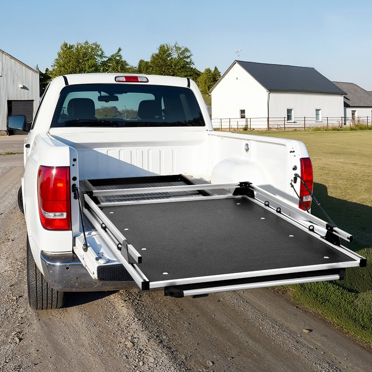 VEVOR Sliding Truck Bed Organizer, 65 x 48-Inch Heavy Duty Truck Bed Storage Drawer with 1000 lbs Capacity, Features 6 Movable Rings for Securing, 2-Postion Slide out Tray for Pickup Trucks, Black - CXHCSTP6548IH0VU6V0 - view 9