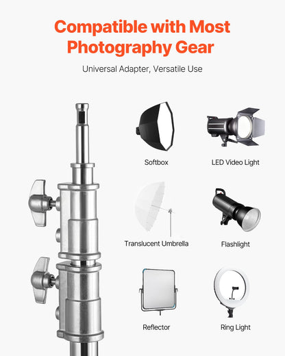 VEVOR C Stand with Boom Arm, Max Height 10.83 ft/330 cm, Stainless Steel Heavy Duty Photography Light Stand with 4.8-9.8 ft Adjustable Height, 2 Grip Head for Studio Monolight, Softbox, Reflector - CXJYHJ3M0000FCLT8V0 - view 3