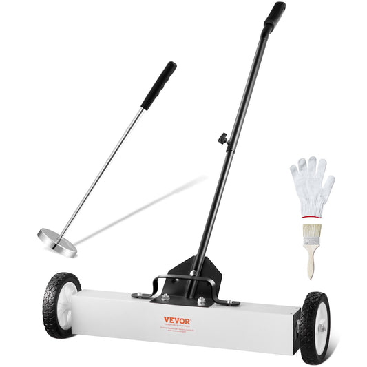 VEVOR 24-Inch Magnetic Sweeper with Wheels, 50 lbs Capacity, with Telescoping Magnetic Pickup Tool, Adjustable Handle, Magnetic Pickup Sweeper to Pick Up Nails and Screws, for Workshop, Garage, Yard - CXQSQTZ2432IGCPZVV0 - view 1