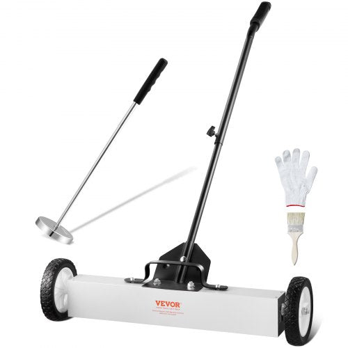 VEVOR 24-Inch Magnetic Sweeper with Wheels, 50 lbs Capacity, with Telescoping Magnetic Pickup Tool, Adjustable Handle, Magnetic Pickup Sweeper to Pick Up Nails and Screws, for Workshop, Garage, Yard - CXQSQTZ2432IGCPZVV0 - view 2