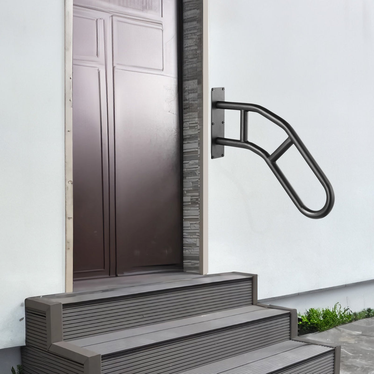 VEVOR Handrails for Outdoor Steps, 29" Length Wall Mount Safety Railings for 1-3 Steps, U-Shaped Handrail with Matte Black Finished, Stair Handrails for Kids, Elderly, Pregnant Women, Disabled - CXSBSHS29IN1ZXJLBV0 - view 9