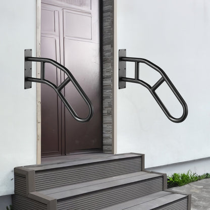 VEVOR Handrails for Outdoor Steps, 29" Length Wall Mount Safety Railings for 1-3 Steps, U-Shaped Handrail with Matte Black Finished, Stair Handrails for Kids, Elderly, Pregnant Women, Disabled 2 PCS - CXSBSHS29IN2PB8MPV0 - view 9