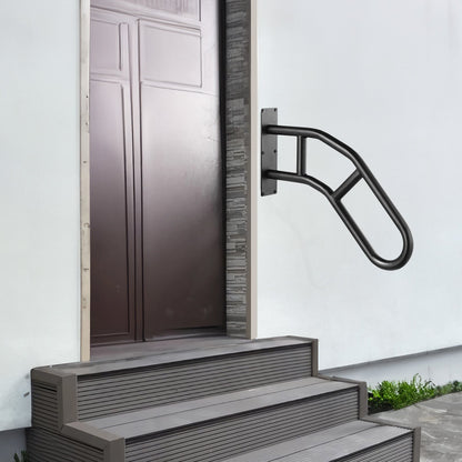 VEVOR Handrails for Outdoor Steps, 32" Length Wall Mount Safety Railings for 1-3 Steps, U-Shaped Handrail with Matte Black Finished, Stair Handrails for Kids, Elderly, Pregnant Women, Disabled - CXSBSHS32IN1Q0NRVV0 - view 9
