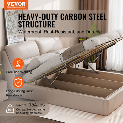 VEVOR Bed Lift, 59x71 in Compatible Bed Size 154 lbs Load Bearing, DIY Wall Bed Mechanical Hardware Kit Vertical Deluxe, Pneumatic Lever Heavy Duty Bed Support, Folding Wall Bed for Guestroom - CXSJQ1200MM6MX09VV0 - view 3