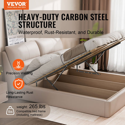 VEVOR Bed Lift, 59x79 in Compatible Bed Size 265 lbs Load Bearing, DIY Wall Bed Mechanical Hardware Kit Vertical Deluxe, Pneumatic Lever Heavy Duty Bed Support, Folding Wall Bed for Guestroom - CXSJQ1500MM9808RRV0 - view 3