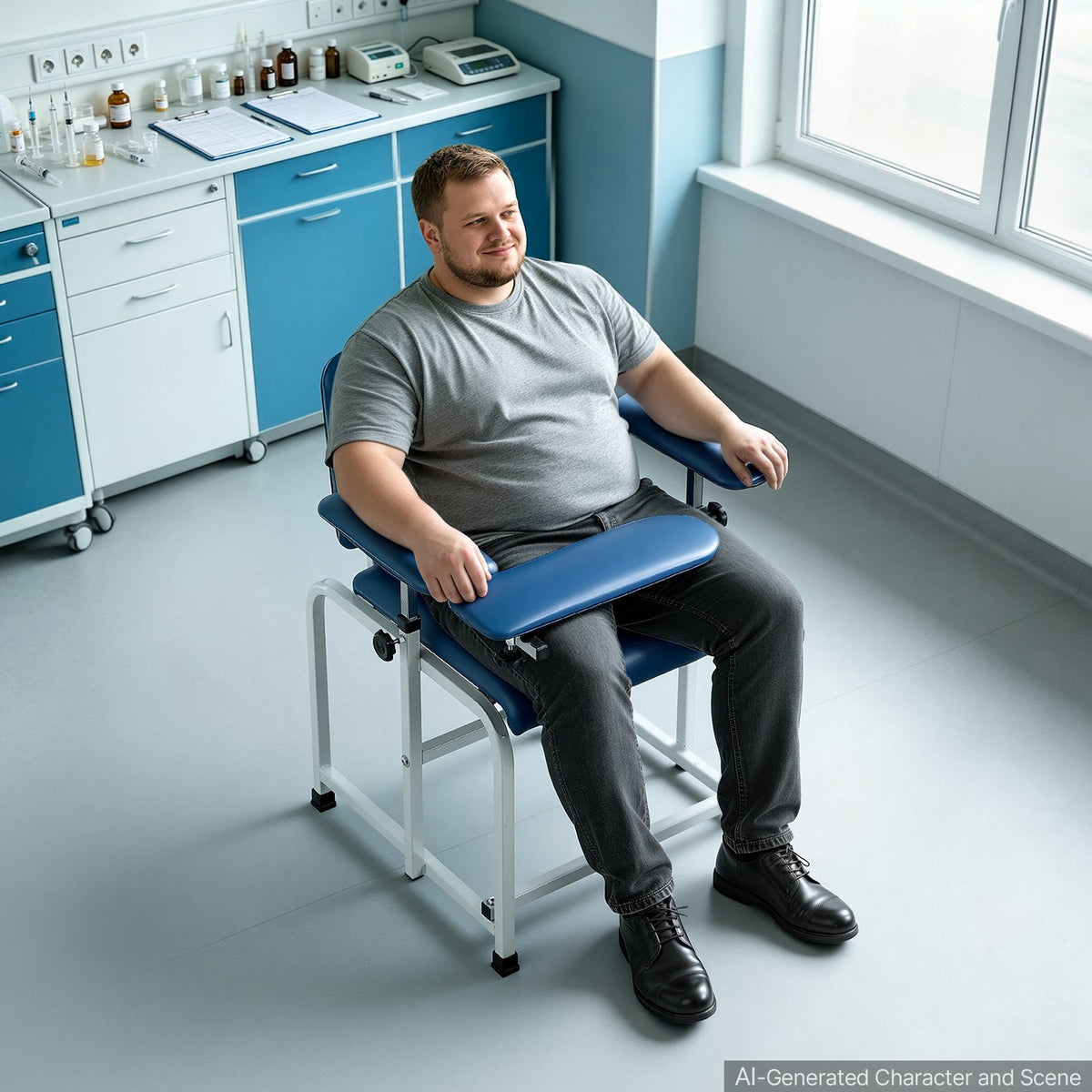 VEVOR Phlebotomy Chair 500LBS Capacity Blood Draw Medical Chair, Comfortable Blood Drawing Chairs with Adjustable Armrests, Soft Padded Seat, Easy-to-Clean PVC Leather for Hospitals Clinics - CXYCXYZYFSFZK9GBA001V0 - view 9