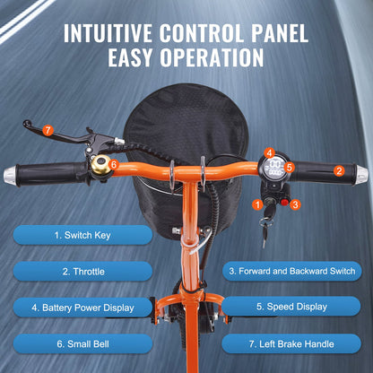 VEVOR Foldable 3 Wheel Mobility Scooter for Seniors, Portable Electric Powered Mobility Scooter with 12 Mile Long Range, All Terrain Travel Wheelchair with 48V Lithium-ion Battery, Max Support 330LBS - CXZDZXC3L9KMUIOZTV5 - view 7
