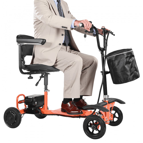 VEVOR 4-Wheel Folding Mobility Scooter for Adults & Seniors, 265LBS Loading Electric Mobility Scooter, All-Terrain Travel Wheelchair with 48V Lithium Battery, 8" Solid Tires & 8° Climbing Capacity - CXZDZXCCS4L2RVJI7001V5 - view 2