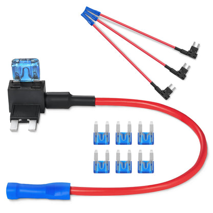 VEVOR Fuse Tap, 24 Packs, 4 Types 12V Car Add-a-Circuit Fuse Tap Adapter, Standard Mini Micro2 and Low Profile Mini Blade Fuses Holder, ATO ATC ATM Fuses Adapter Jumper for Cars Trucks Boats - CYCPSBXS24JTJL7YF001V9 - view 1