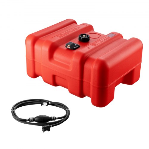 VEVOR Portable Fuel Tank, 12 Gallon/55L, Plastic Outboard Marine Tank with Hose, Easy to Carry for Yacht, Fishing, Deck Boats, Red - CYCYXWS12GAL1MPLHV0 - view 2