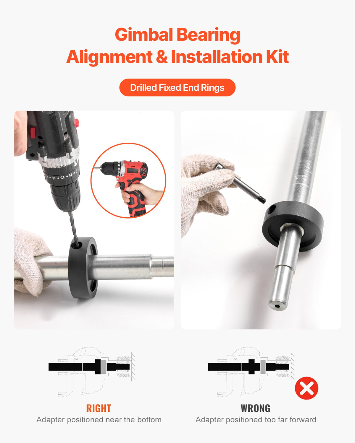 VEVOR Mercruiser Alignment Tool & Gimbal Bearing Puller Set, Compatible with Mercruisers, OMC, Volvo Cobra Bell Housings, Engine Alignment Bearing Puller Seal Bellow Expander Tools Puller Installer - CYFDJBWGGJHSVOWVK001V0 - view 5