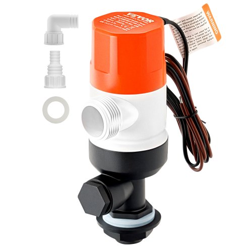 VEVOR Livewell Pump for Boat, 12V 1100 GPH Straight Livewell Aerator Pump with Dual Inlet, ABA Housing & Detachable Motor Cartridge, Corrosion-Resistant Livewell/Baitwell Pump for Freshwater Saltwater - CYHSB1100GPHWGS9YV9 - view 2