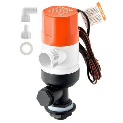 VEVOR Livewell Pump for Boat, 12V 800 GPH Straight Livewell Aerator Pump with Dual Inlet, ABA Housing & Detachable Motor Cartridge, Corrosion-Resistant Livewell/Baitwell Pump for Freshwater Saltwater - CYHSB800GPHZ0JYXRV9 - view 2
