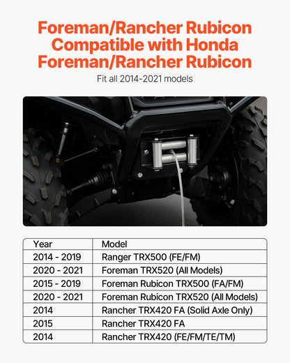 VEVOR Winch Mount, Winch Capacity of 2000-3600 lbs, Trailer Hitch Winch Mount for Select Honda Foreman and Rancher Rubicon Models (2014-2021), 2 Mounting Hole Design, Powder Coated Steel, Black - CYJPAZZJHONDQ2AMT001V0 - view 3