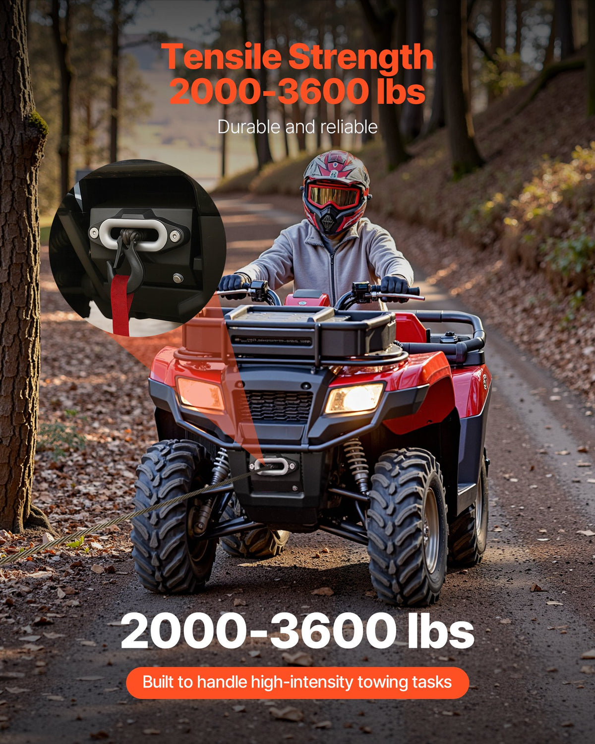 VEVOR Winch Mount, Winch Capacity of 2000-3600 lbs, Trailer Hitch Winch Mount for Select Honda Foreman and Rancher Rubicon Models (2014-2021), 2 Mounting Hole Design, Powder Coated Steel, Black - CYJPAZZJHONDQ2AMT001V0 - view 4