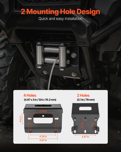 VEVOR Winch Mount, Winch Capacity of 2000-3600 lbs, Trailer Hitch Winch Mount for Select Honda Foreman and Rancher Rubicon Models (2014-2021), 2 Mounting Hole Design, Powder Coated Steel, Black - CYJPAZZJHONDQ2AMT001V0 - view 6