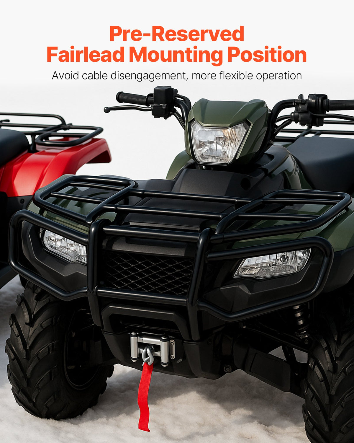 VEVOR Winch Mount, Winch Capacity of 2000-3600 lbs, Trailer Hitch Winch Mount for Select Honda Foreman and Rancher Rubicon Models (2014-2021), 2 Mounting Hole Design, Powder Coated Steel, Black - CYJPAZZJHONDQ2AMT001V0 - view 7