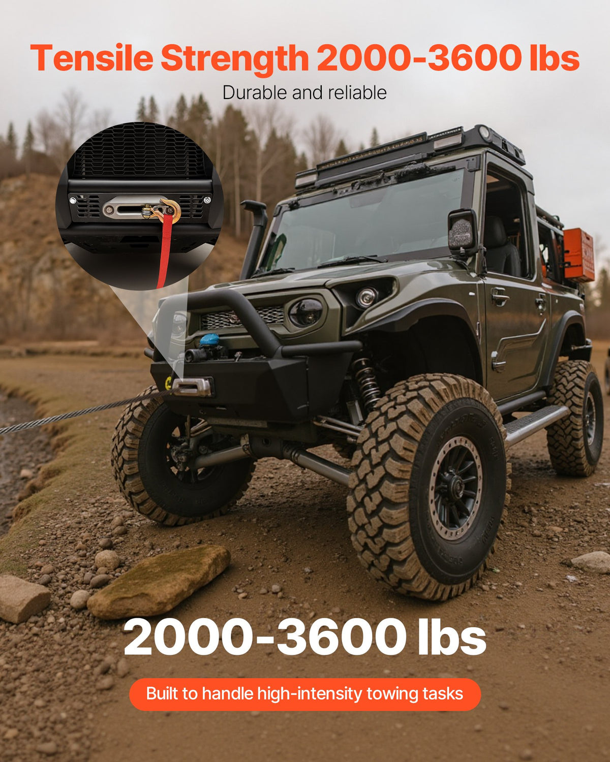 VEVOR Winch Mount, Winch Capacity of 907-1633 kg, Trailer Hitch Winch Mount for Select Polaris Ranger Models (2010-2021), 3 Mounting Hole Design, Powder Coated Steel, Fit for Muddy Road Rescue - CYJPAZZJPOLATO4WX001V0 - view 4