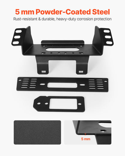 VEVOR Winch Mount, Winch Capacity of 907-1633 kg, Trailer Hitch Winch Mount for Select Polaris Ranger Models (2010-2021), 3 Mounting Hole Design, Powder Coated Steel, Fit for Muddy Road Rescue - CYJPAZZJPOLATO4WX001V0 - view 5