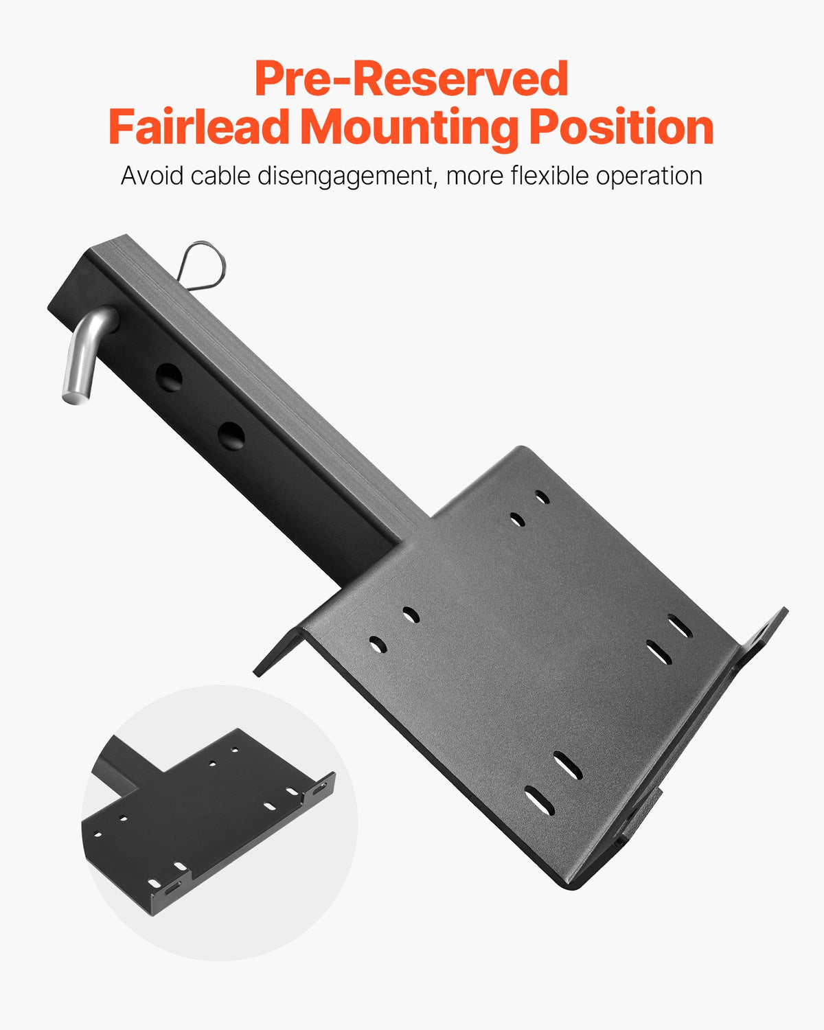 VEVOR Winch Mount, 15000 lbs / 6803 kg Load Capacity, Trailer Hitch Winch Mount with 50.8 mm Receiver, 2 Mounting Hole Design, Powder Coated Steel, Suitable for ATV UTV Pickup Truck, Black - CYJPAZZJTYDCTRN43001V0 - view 6