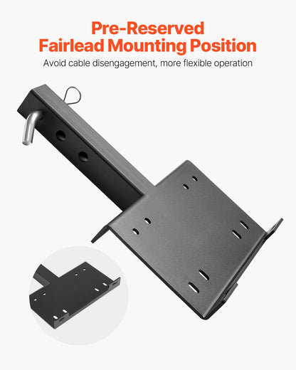 VEVOR Winch Mount, 15000 lbs / 6803 kg Load Capacity, Trailer Hitch Winch Mount with 50.8 mm Receiver, 2 Mounting Hole Design, Powder Coated Steel, Suitable for ATV UTV Pickup Truck, Black - CYJPAZZJTYDCTRN43001V0 - view 6